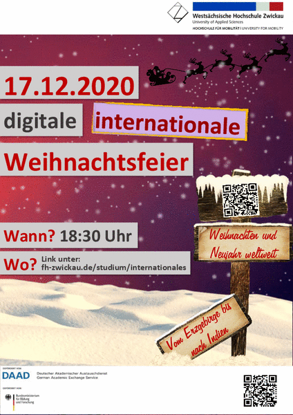 PDF. Weihnachtsflyer. Digitale internationale Weihnachtsfeier 2020.