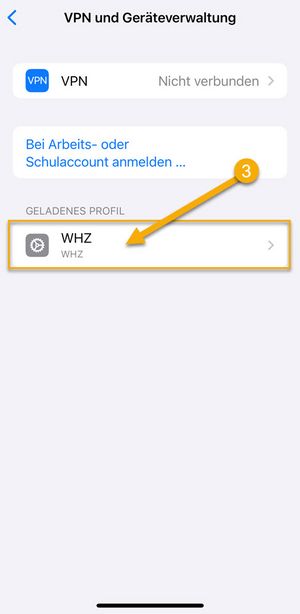 Screenshot - WLAN Konfiguration Apple iOS, Schritt 3