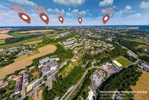 Foto: Luftbild, Marker von Regionen in Sachsen