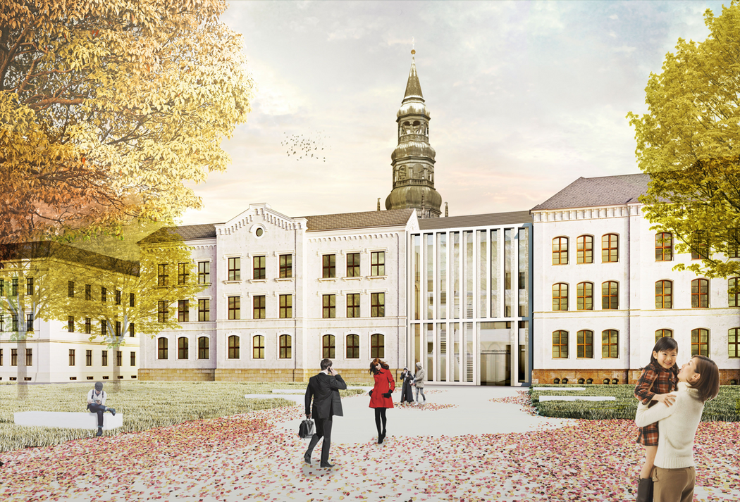 Bild: Digitale Entwurfsfassung des Hochtechnologiezentrum Neubau.