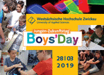 Flyer: Verschiedene Bilder mit Jungen darauf. Ein Text beschreibt. Jungen-Zukunftstag. Boys´Day. 28.03.2019