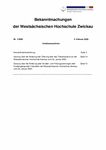 PDF: Bekanntmachungen der WHZ. Nr. 1 / 2020.