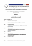 PDF: Programm. 3. Zwickauer Symposium "Sprache und interkulturelle Kommunikation". 2017.