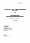 PDF: ORDNUNG DES PRAXISMODULS (Praktikumsordnung) für die Diplomstudiengänge.