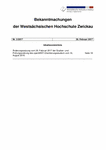 PDF: Bekanntmachungen der WHZ. Nr. 2 / 2017.