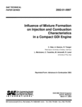 PDF: Influence of Mixture Formation on Injection and Combustion, Characteristics in a Compact GDI Engine