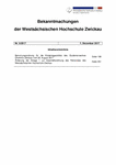 PDF: Bekanntmachungen der WHZ. Nr. 6 / 2017.