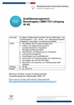 PDF: Information zum Lehrgang. Qualitätsmanagement-Beauftragter QMB-TÜV Lehrgang.