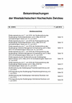 PDF: Bekanntmachungen der WHZ. Nr. 2 / 2016.