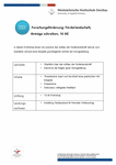 PDF: Information zum Workshop. Forschungsförderung: Förderlandschaft, Anträge schreiben.