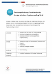 PDF: Information zum Workshop. Forschungsförderung: Förderlandschaft, Anträge schreiben, Projektcontrolling.