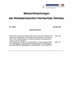 PDF: Bekanntmachungen der WHZ. Nr. 4 / 2019.