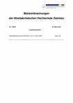 PDF: Bekanntmachungen der WHZ. Nr. 3 / 2019.