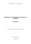 PDF: Erfahrungsbericht. Auslandssemster Zhejiang University of Science and Technology.