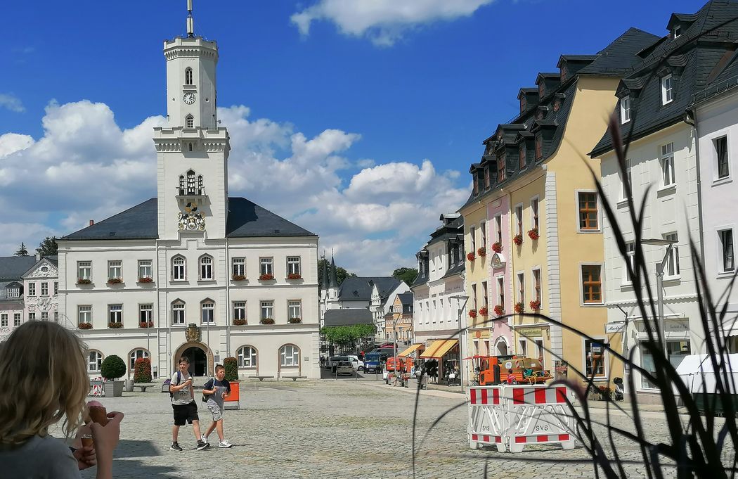 Foto: Ansicht des Rathauses Schneeberg
