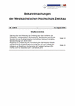 PDF: Bekanntmachungen der WHZ. Nr. 3 / 2018.