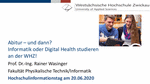 PDF: Präsentation. Hochschulinformationstag. Fakultät Physikalische Technik. Abitur - und dann? Informatik oder Digital Health studieren an der WHZ!