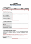 PDF: Antrag Wechsel des Fachprofils. Fakultät Wirtschaftswissenschaften.