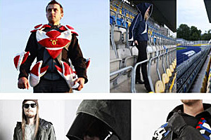 Fotocollage: Männermodels. "Die Stadionjacke" - das neueste Projekt der Studienrichtung Modedesign und der Firma W.L. Gore & Associates GmbH