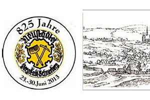 Banner: Der Schneeberger Stadtteil Neustädtel wird 825 Jahre alt. Herzlichen Glückwunsch!