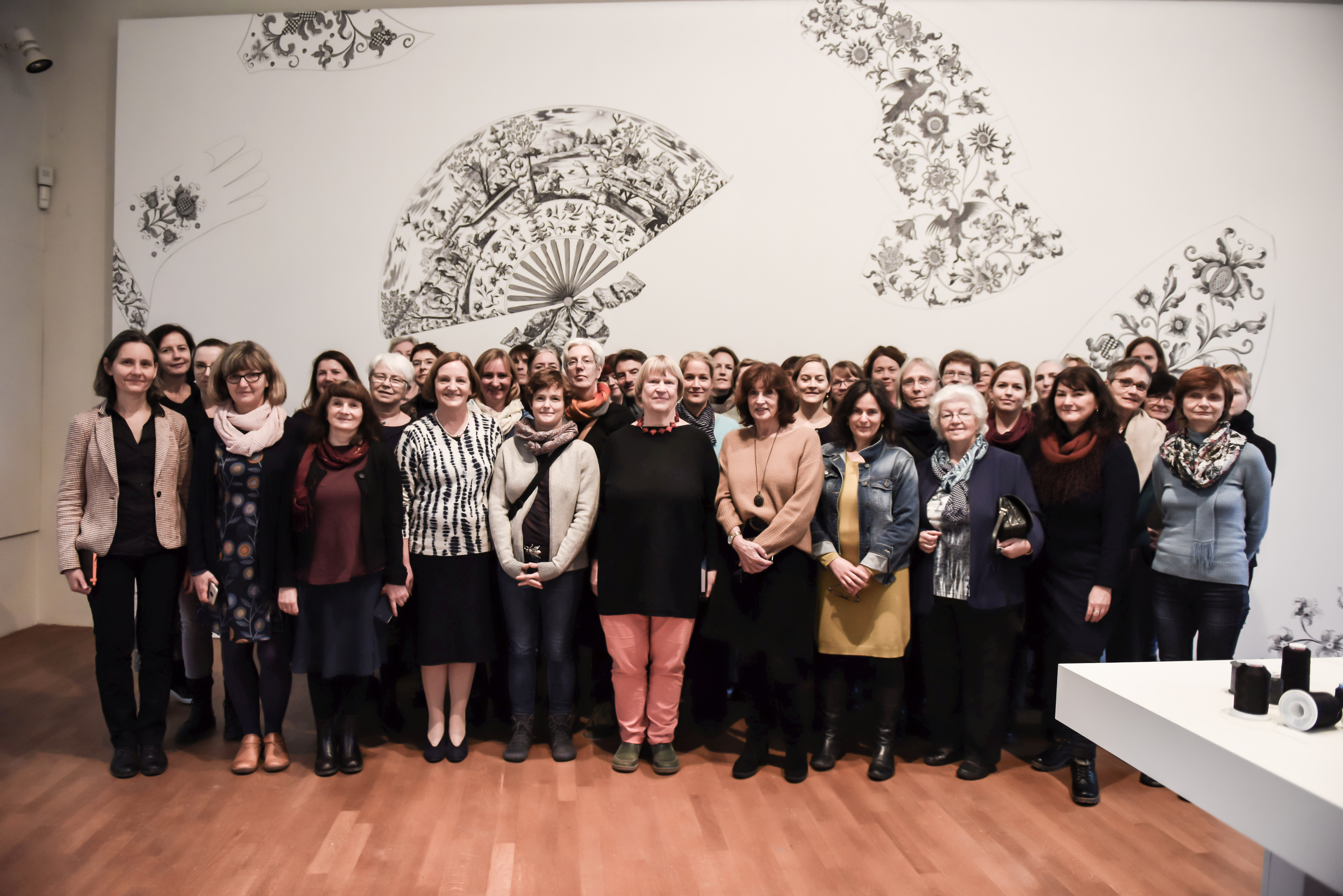 Gruppenbild: Textiltreffen 2019. Workshop im Grassi-Museum.