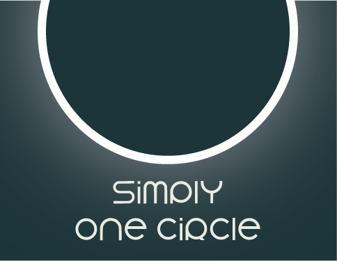 Abbildung: Grauer Hintergrund mit Dreiviertelkreis und Aufschrift "simply one circle"