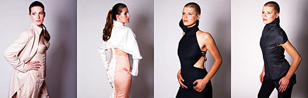 Fotoreihe: Nancy Kaiser mit dem Thema: Ansichtssache – Eine Kleiderkollektion. Models präsentieren die Kollektion.