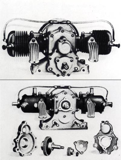 Foto: 2 Bilder. DKW-Boxer-Zweitaktmotor.
