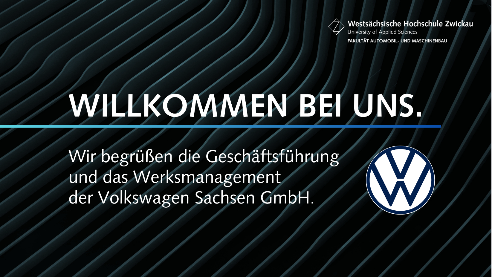 Abbildung: WHZ- Besuch der Geschäftsführung und des Werksmanagement der Volkswagen Sachsen GmbH