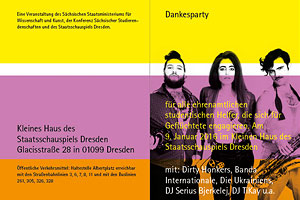Freistaat Sachsen lädt alle studentischen Helfer zu einer Dankesparty nach Dresden ein.