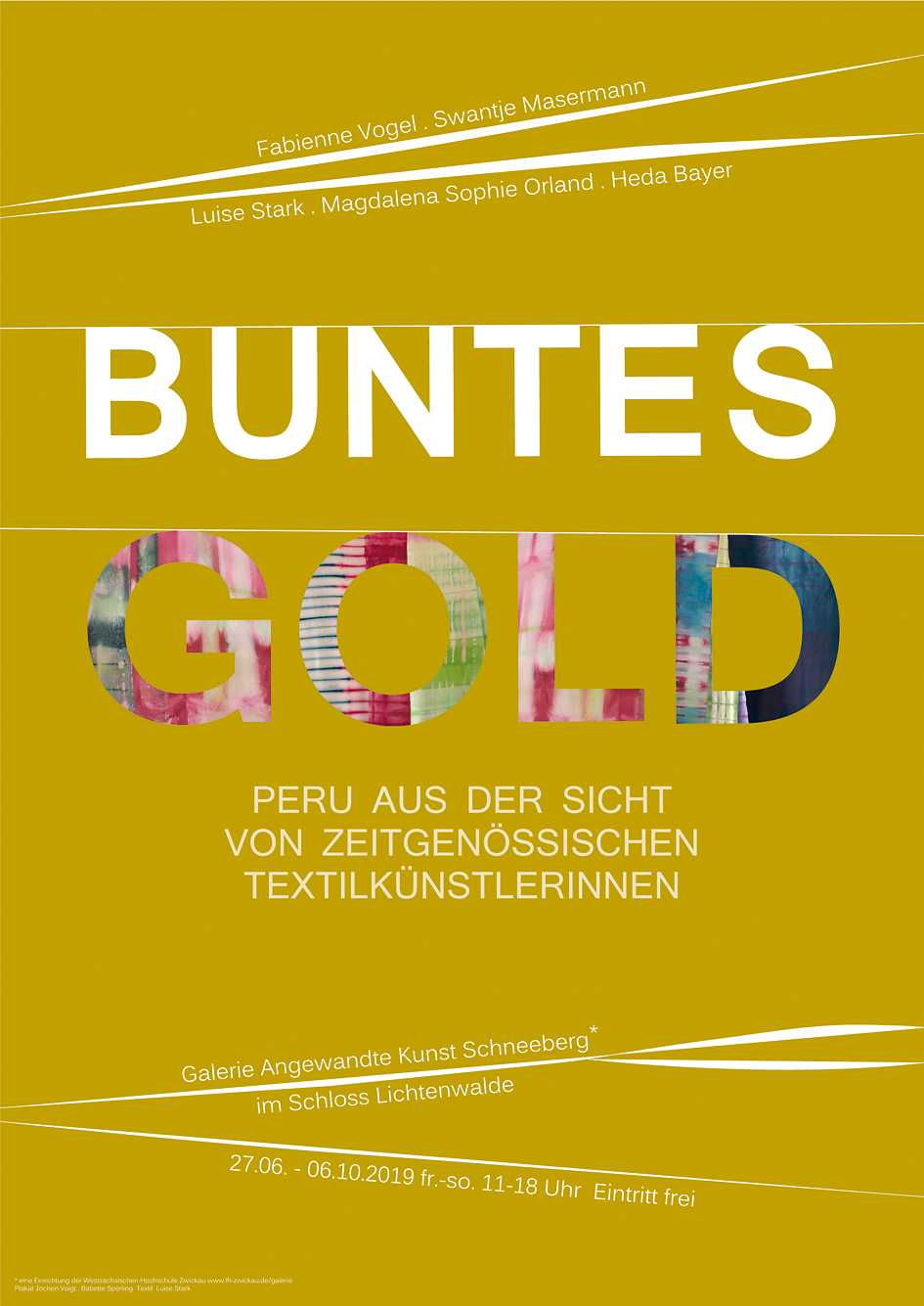 Poster: Einladung zur Ausstellung "Buntes Gold".
