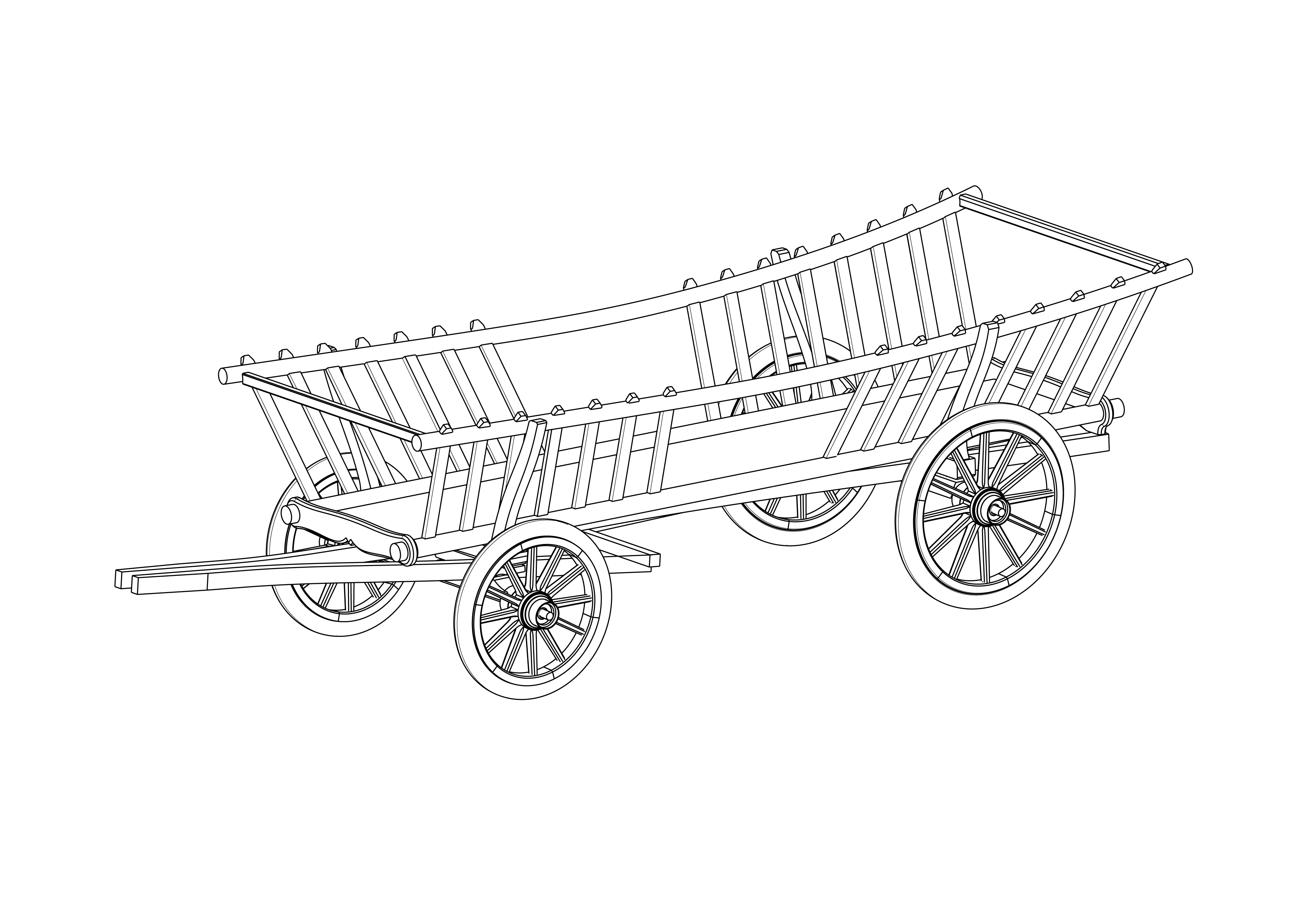 Abbildung: Maschinenbau-Student entwickelt Ponykutsche im viktorianischen Stil, Skizze des Ponyleiterwagens (Quelle: Till Kliche)
